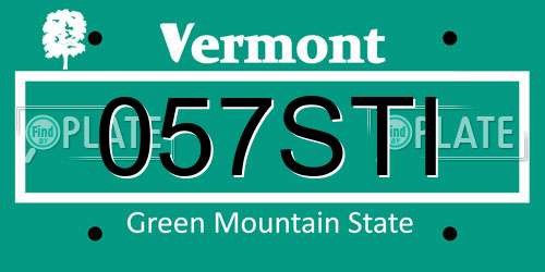 057STI Vermont License Plate