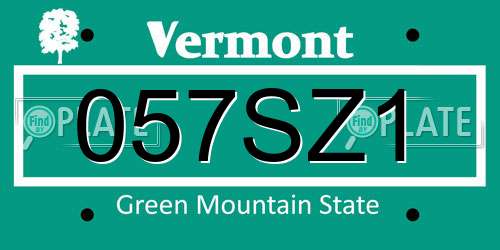 057SZ1 Vermont License Plate