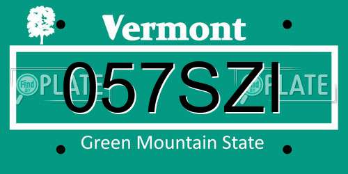 057SZI Vermont License Plate