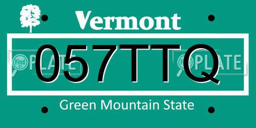057TTQ Vermont License Plate