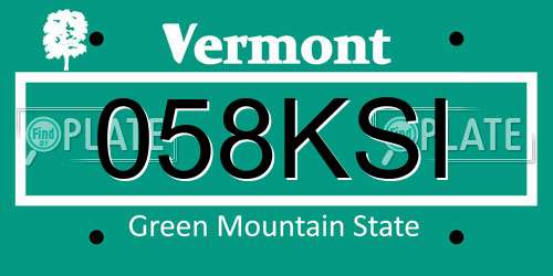 058KSI Vermont License Plate