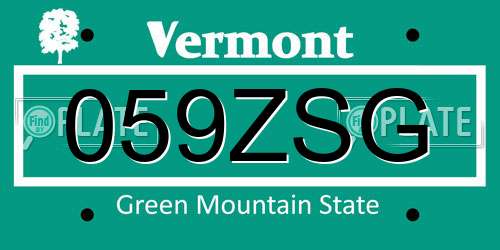 059ZSG Vermont License Plate
