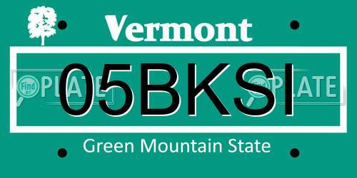 05BKSI Vermont License Plate