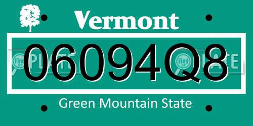 06094Q8 Vermont License Plate
