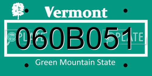 060B051 Vermont License Plate