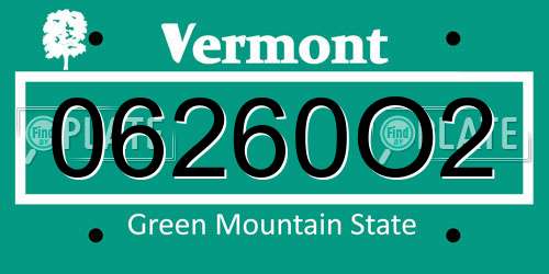 06260O2 Vermont License Plate