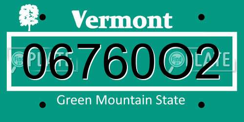 06760O2 Vermont License Plate