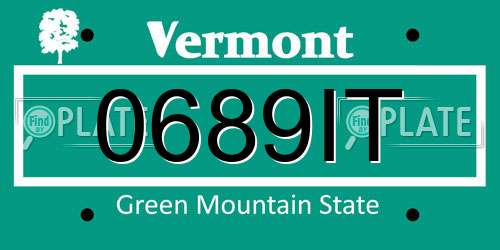 0689IT Vermont License Plate