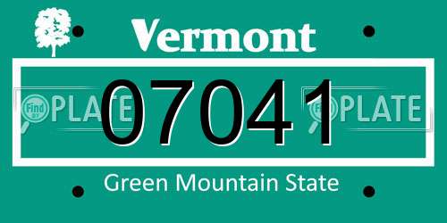07041 Vermont License Plate