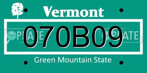 070B09 Vermont License Plate