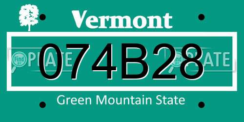 074B28 Vermont License Plate