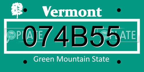 074B55 Vermont License Plate