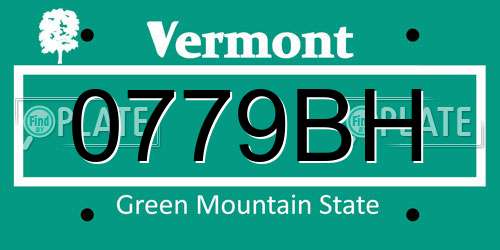 0779BH Vermont License Plate