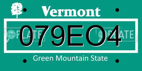 079EO4 Vermont License Plate