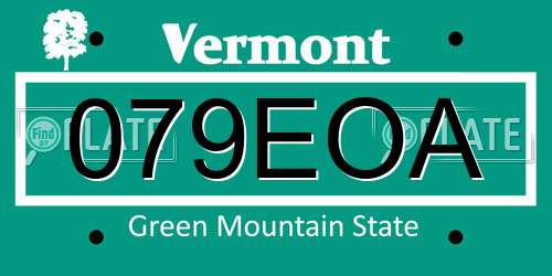 079EOA Vermont License Plate