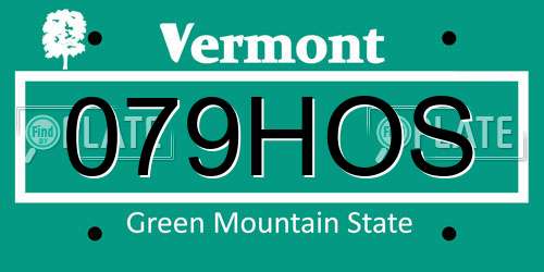 079HOS Vermont License Plate