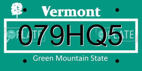 079HQ5 Vermont License Plate