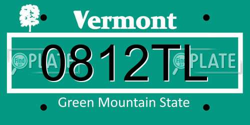 0812TL Vermont License Plate