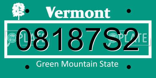 08187S2 Vermont License Plate