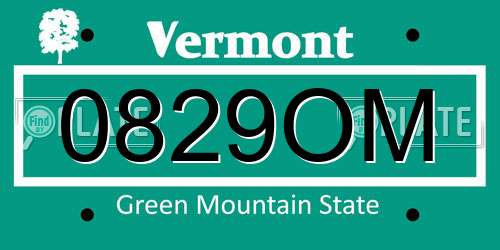 0829OM Vermont License Plate