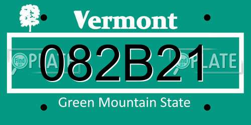 082B21 Vermont License Plate