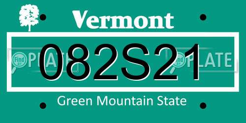 082S21 Vermont License Plate