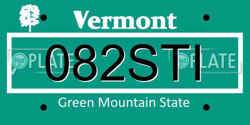 082STI Vermont License Plate