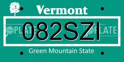 082SZI Vermont License Plate