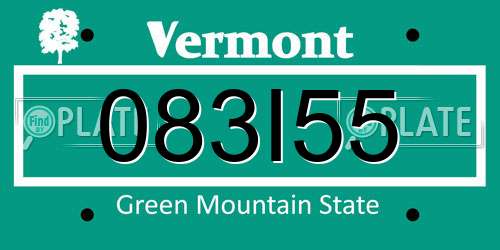 083I55 Vermont License Plate