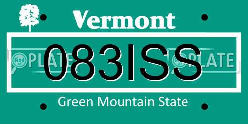 083ISS Vermont License Plate