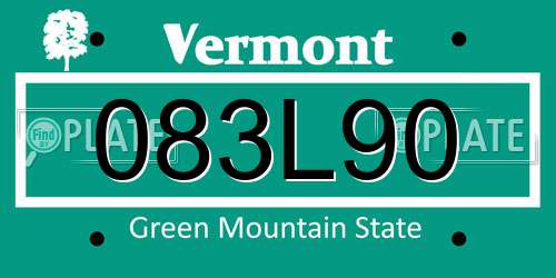 083L90 Vermont License Plate