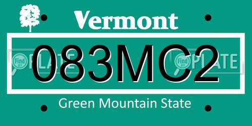 083MC2 Vermont License Plate