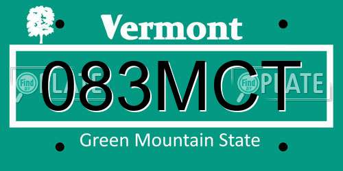 083MCT Vermont License Plate