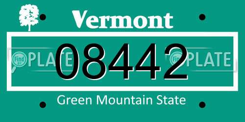 08442 Vermont License Plate