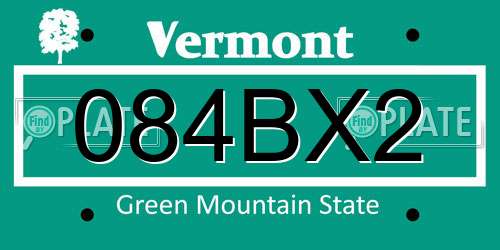 084BX2 Vermont License Plate