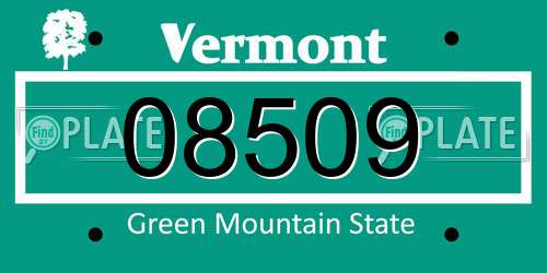 08509 Vermont License Plate