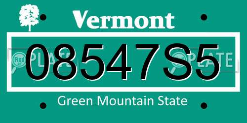 08547S5 Vermont License Plate