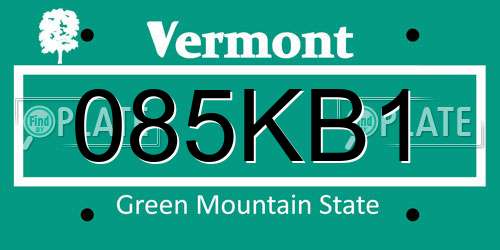 085KB1 Vermont License Plate