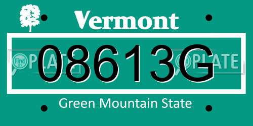 08613G Vermont License Plate