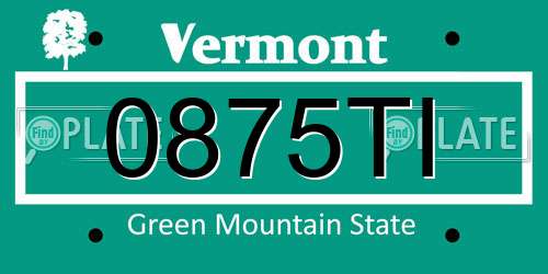 0875TI Vermont License Plate