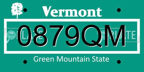 0879QM Vermont License Plate
