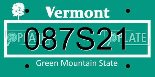 087S21 Vermont License Plate
