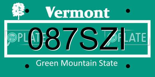 087SZI Vermont License Plate