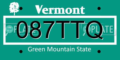 087TTQ Vermont License Plate