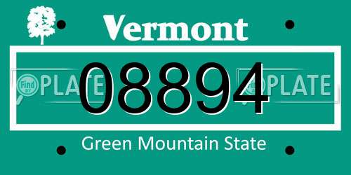 08894 Vermont License Plate