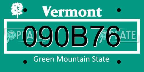 090B76 Vermont License Plate