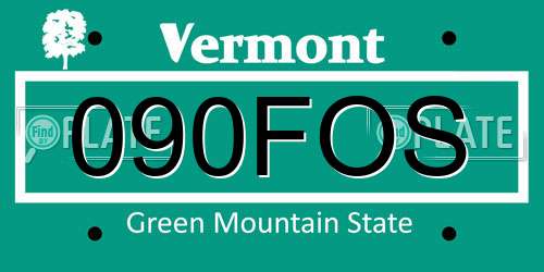 090FOS Vermont License Plate