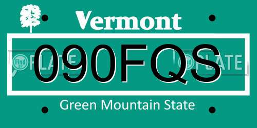090FQS Vermont License Plate