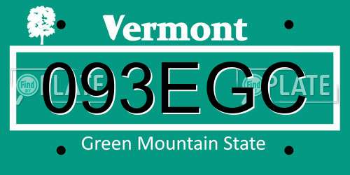 093EGC Vermont License Plate