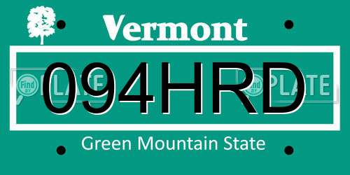094HRD Vermont License Plate